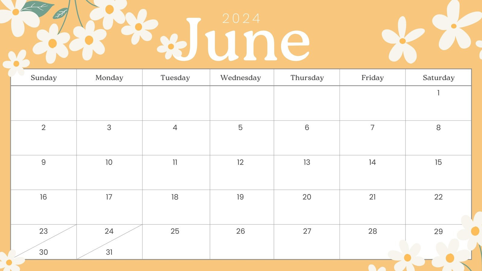 Free Printable, Custom June 2024 Calendar Templates | Canva | Calendar For Month of June 2024