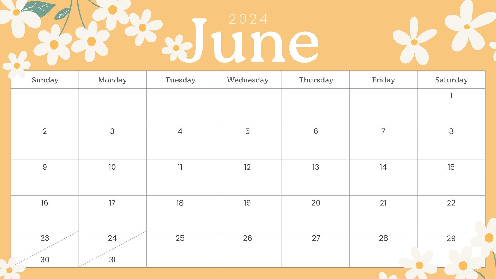 Free Printable, Custom June 2024 Calendar Templates | Canva | Calendar Template For June 2024