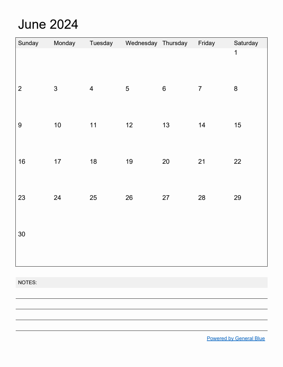 Free Printable Monthly Calendar For June 2024 | Calendar 2024