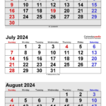 July 2024 Calendar | Templates For Word, Excel And Pdf | Calendar For June July August 2024