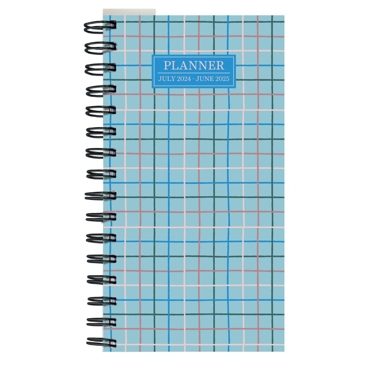 July 2024 - June 2025 Blue Plaid Small Weekly Monthly Planner | Ebay | Calendar 2024