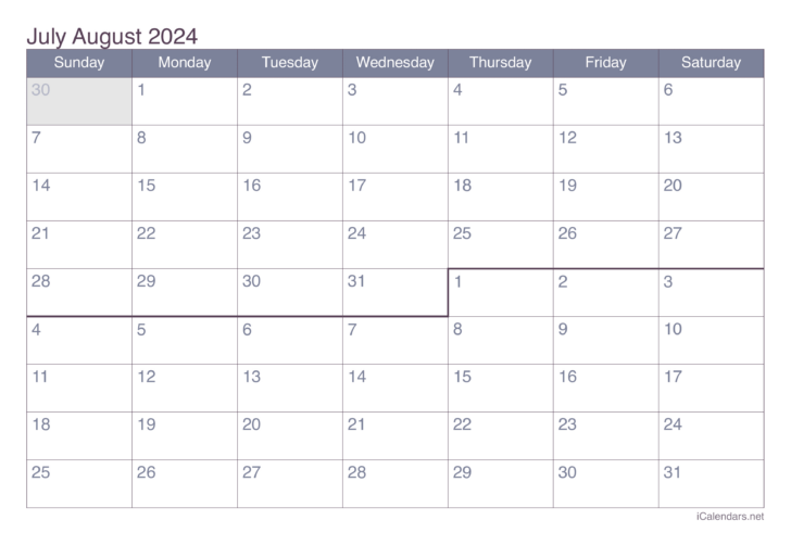 May June July August 2024 Calendar | Calendar 2024