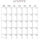 June 2024 Calendar   20 Cute & Free Printables | Saturdaygift | Cute Printable June 2024 Calendar