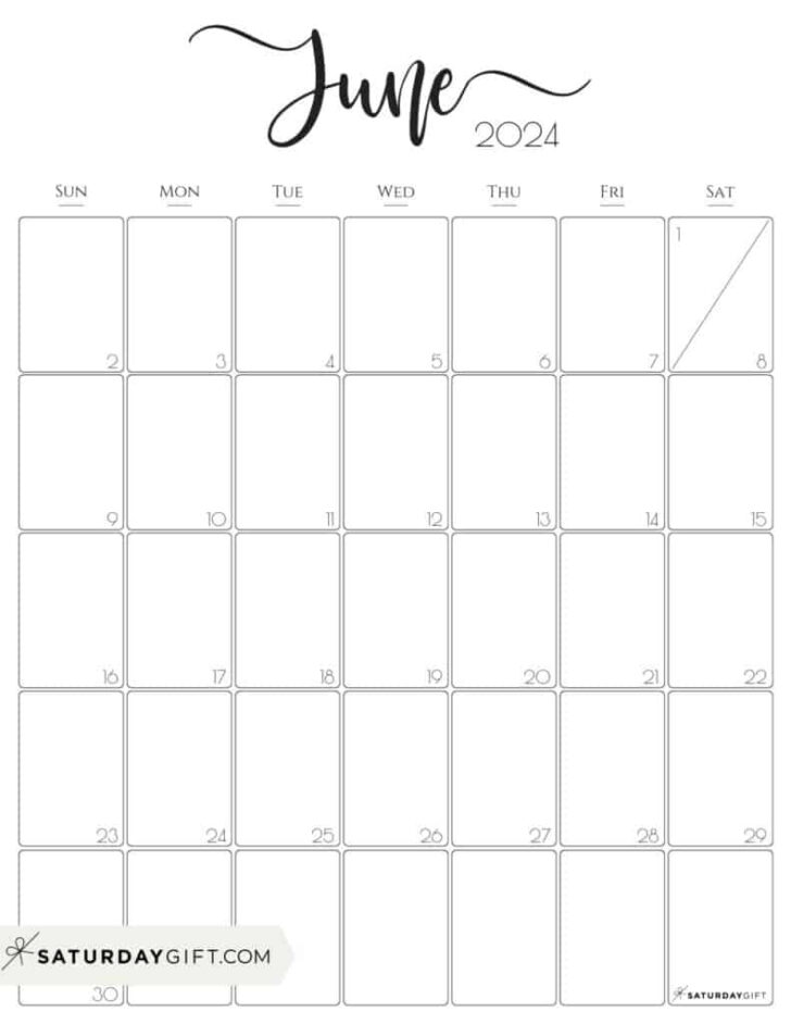 Free Printable Monthly Calendar June 2024 | Calendar 2024