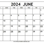 June 2024 Calendar   Free Printable Calendar | June Calendar 2024 Printable Free