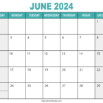 June 2024 Calendar (Free Printable) – Diy Projects, Patterns | Blank Printable June 2024 Calendar