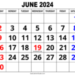 June 2024 Calendar (Free Printable) – Diy Projects, Patterns | Calendar For June 2024 With Holidays