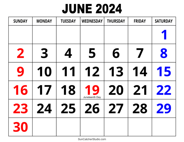 Calendar For June 2024 With Holidays | Calendar 2024