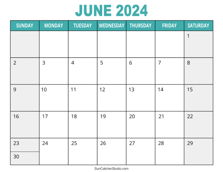 June 2024 Weekly Calendar Printable | Calendar 2024