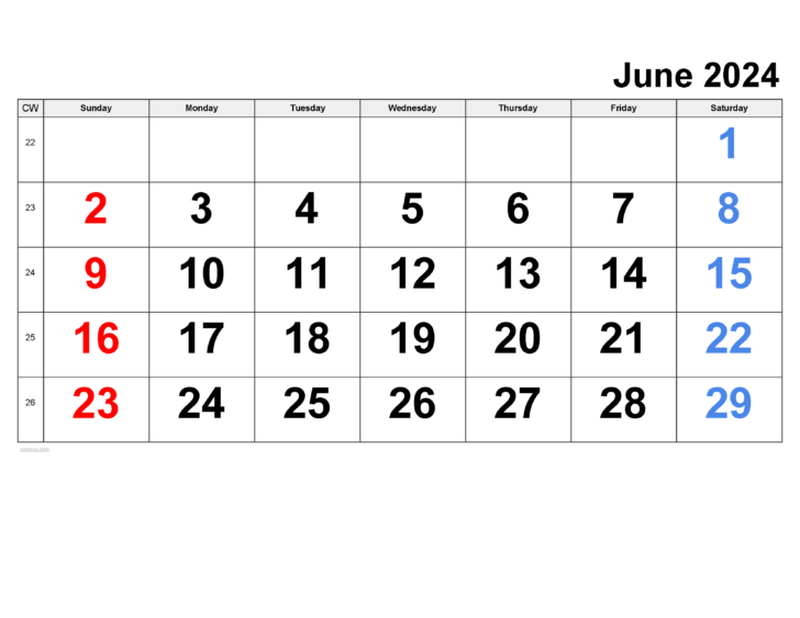 June 2024 to June 2024 Calendar | Calendar 2024