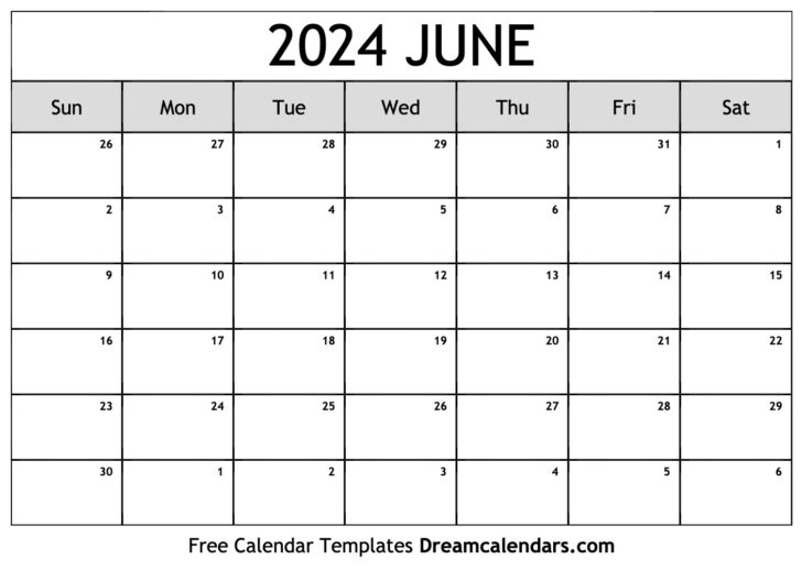 Free Printable Calendar June 2024 | Calendar 2024