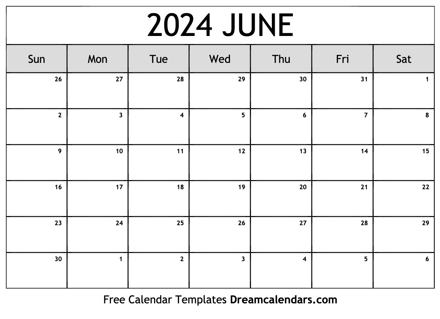 June 2024 Calendar - Free Printable With Holidays And Observances | Free Printable Calendar June 2024