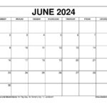 June 2024 Calendar Printable Templates With Holidays | June 2024 Calendar To Print