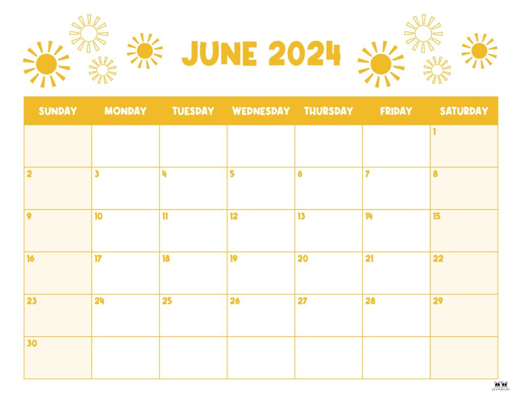 June 2024 Calendars - 50 Free Printables | Printabulls | Free Editable June 2024 Calendar
