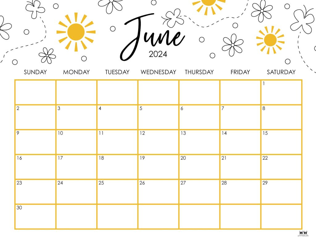 June 2024 Calendars - 50 Free Printables | Printabulls | Free Editable June 2024 Calendar