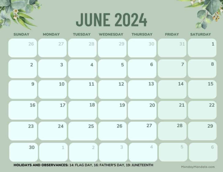 Show Me The Calendar For June of 2024 | Calendar 2024