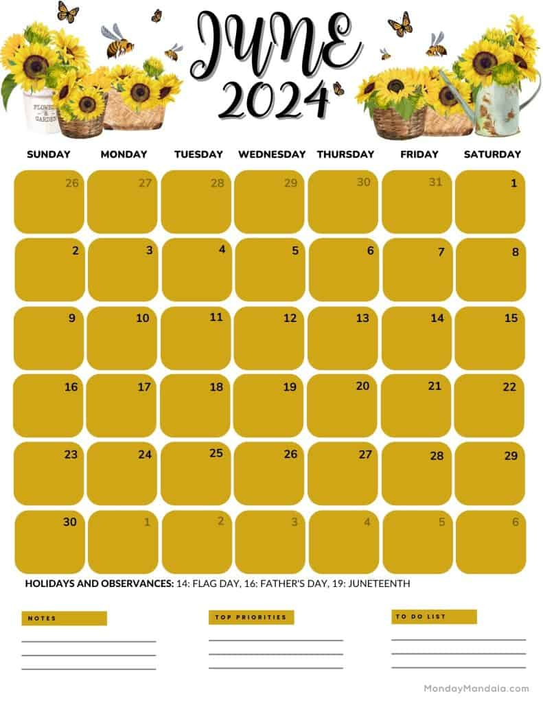 June 2024 Calendars (52 Free Pdf Printables) | Show Me A June 2024 Calendar