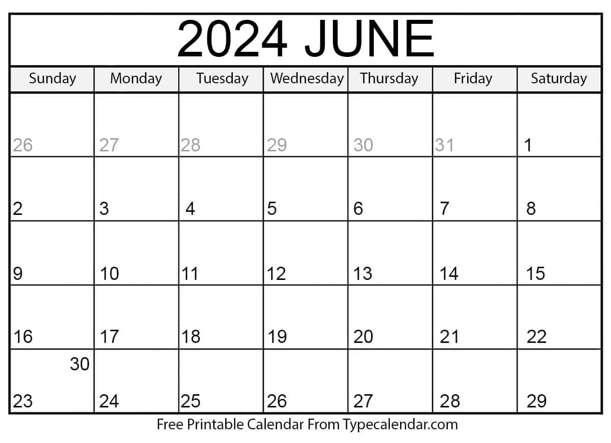 Calendar June and July 2024 | Calendar 2024 | Printable Calendar 2024