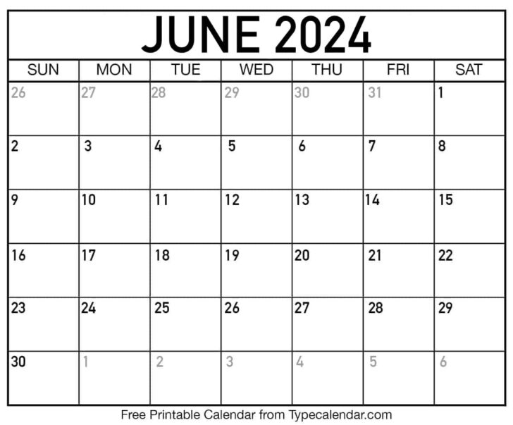 July 2024 June 2024 Calendar Printable | Calendar 2024