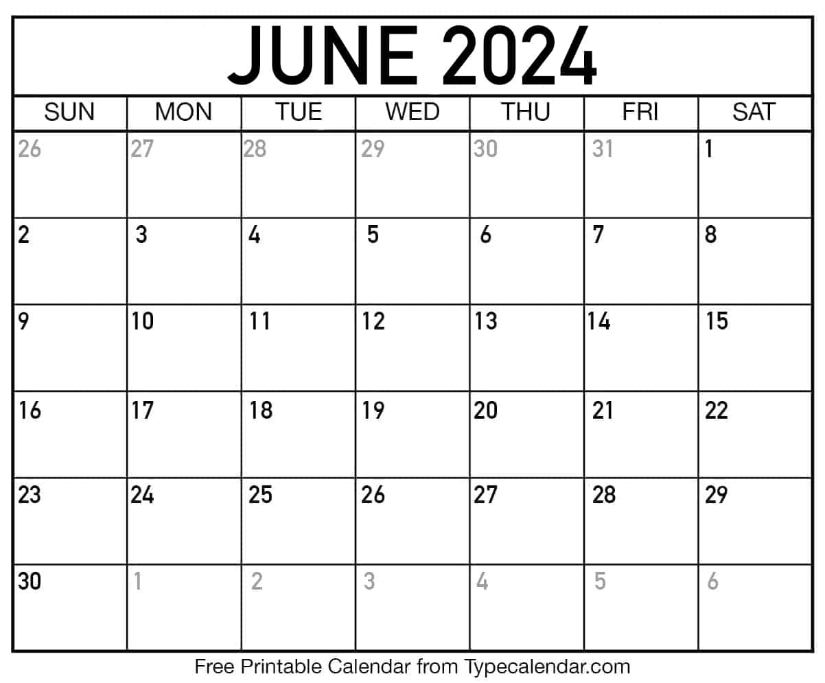 June 2024 Calendars | Free Printable Templates | July 2024 June 2024 Calendar Printable