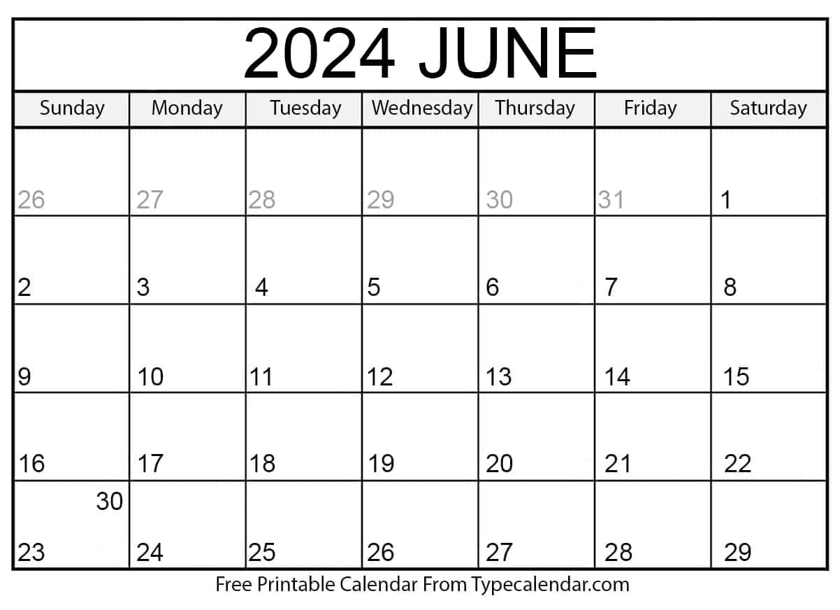 June 2024 Calendars | Free Printable Templates | June 2024 Calendar to Print