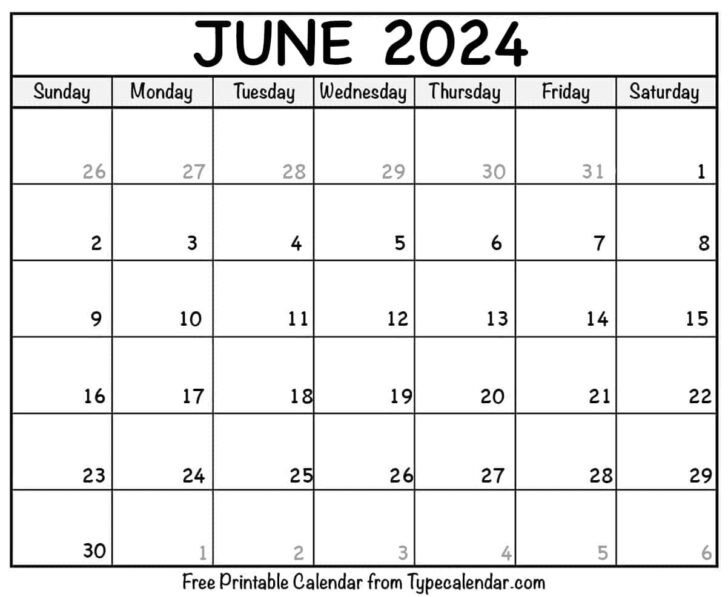 Show Me A Calendar For The Month of June 2024 | Calendar 2024