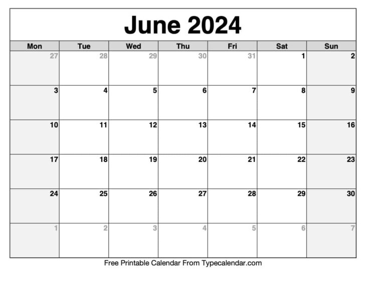 Show Me The Month of June Calendar 2024 | Calendar 2024