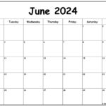 June 2024 Monday Calendar | Monday To Sunday | Calendar For June Of 2024