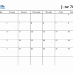 June 2024 Monthly Calendar | General Blue June 2024 Calendar