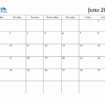 June 2024 Monthly Calendar | June 2024 Calendar General Blue