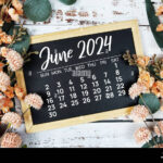 June 2024 Monthly Calendar With Flower Bouquet Decoration On |  Calendar 2024