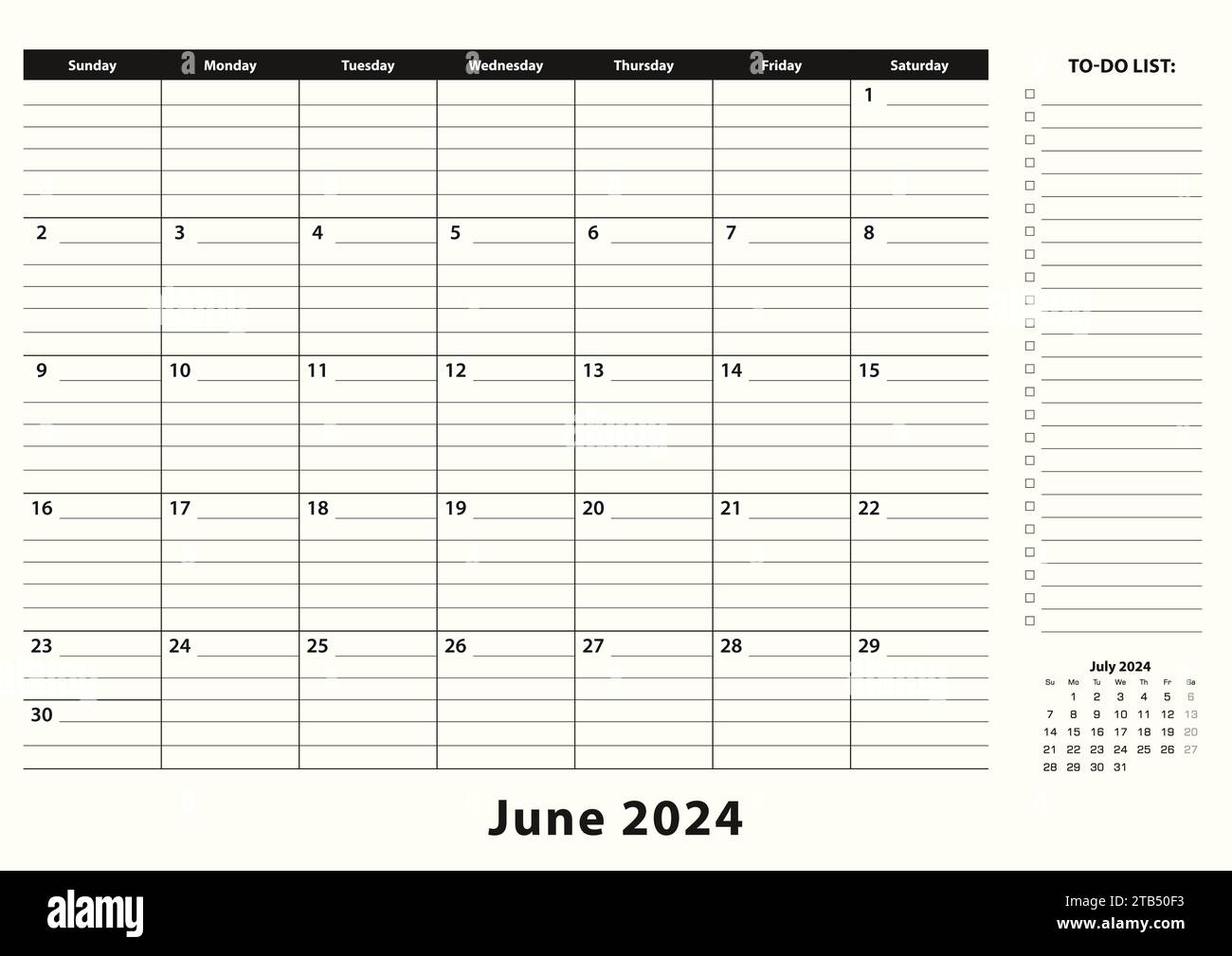 June 2024 Monthly Desk Pad Calendar Week Starts From Sunday, Size | Calendar 2024