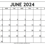 June 2024 Printable Calendar   Free Printable Calendar |  Calendar 2024