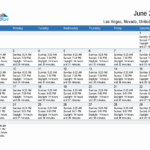 June 2024 Sunrise And Sunset Calendar For Las Vegas (Pdf, Excel, Word) | Las Vegas Calendar June 2024