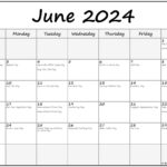 June 2024 With Holidays Calendar |  Calendar 2024