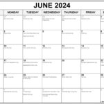 June 2024 With Holidays Calendar |  Calendar 2024