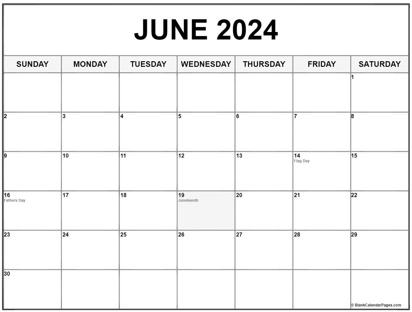 June 2024 With Holidays Calendar | May June 2024 Calendar With Holidays