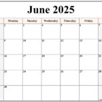 June 2025 Calendar | Free Printable Calendar | August 2024   June 2025 Calendar