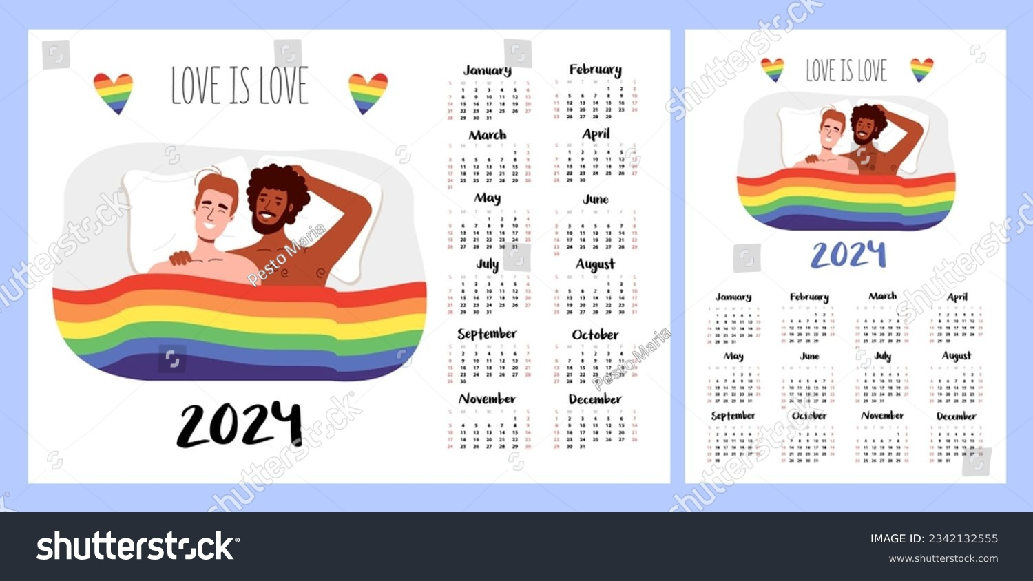 Kalenderlayout Für 2024. Frauen Haben Sex.: Stock-Vektorgrafik | June Lgbt Pride Month Calendar 2024