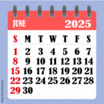 Letter Calendar For June 2025. The Week Begins On Sunday. Time | Month Of June 2025 Calendar