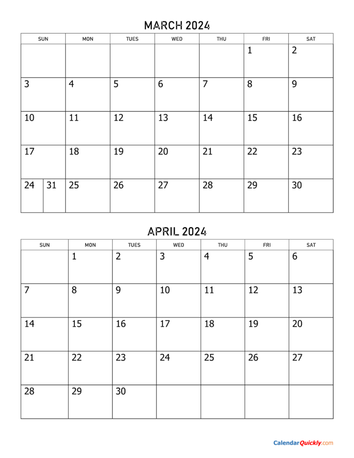 March April May June 2024 Calendar | Calendar 2024