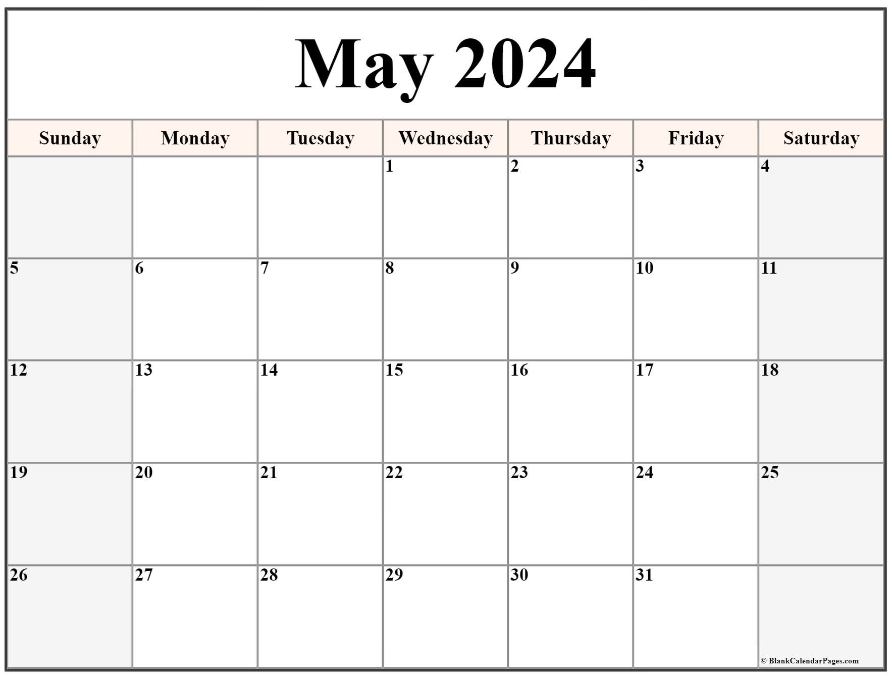 May 2024 Calendar | Free Printable Calendar | Calendar 2024