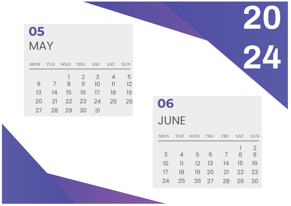 May And June 2024 Calendar Template - Edit Online &amp;amp; Download | Calendar of May and June 2024