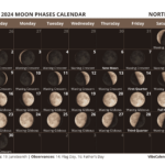 Moon Phases Calendar 2024: Printable Monthly Templates |  Calendar 2024