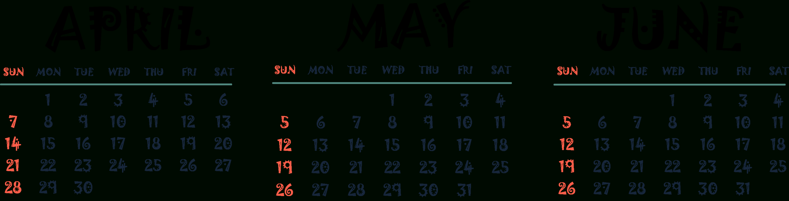 Printable April May June 2024 Calendar Template - Edit Online | Calendar 2024