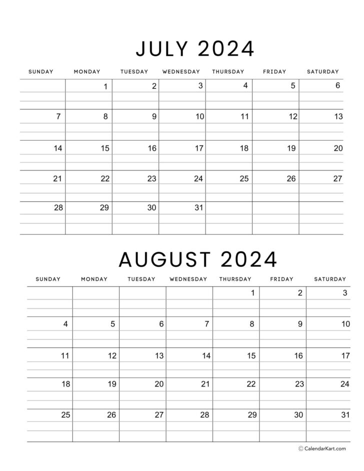 June July August 2024 Printable Calendar | Calendar 2024