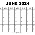 Printable June 2024 Calendar | Calendar Template For June 2024