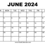 Printable June 2024 Calendar | July 2024 June 2024 Calendar