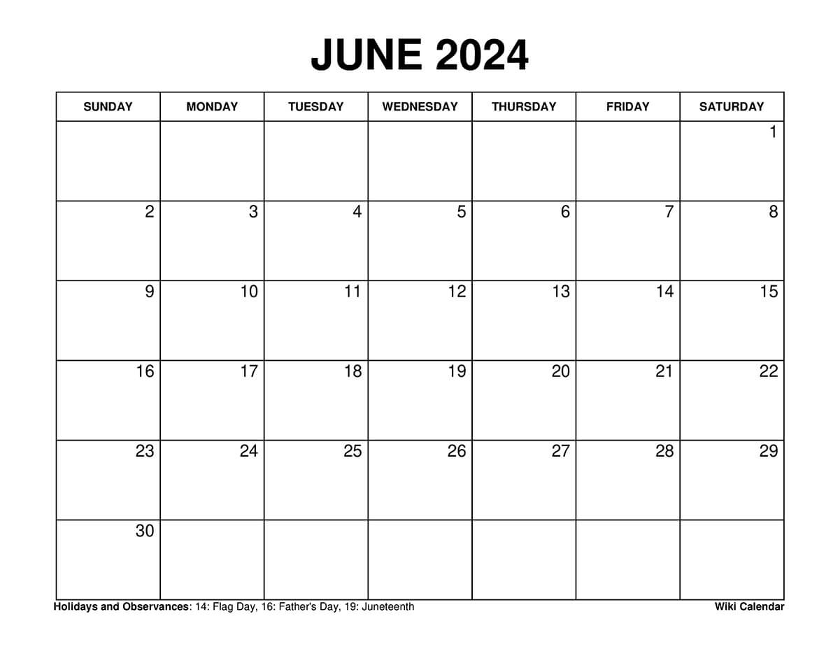 Printable June 2024 Calendar Templates With Holidays | Calendar 2024