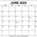 Printable June 2024 Calendar Templates With Holidays | Calendar For June 2024 Printable